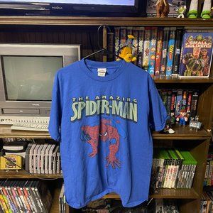 Vintage Men's L Marvel Comics The Amazing Spiderman 2007 Blue T-Shirt Tee